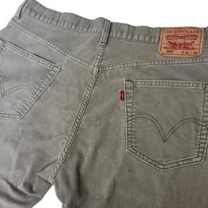 Levi's 505 Y2K Corduroy Pants Jeans Gray Regular Fit Straight Leg Mens 36x30